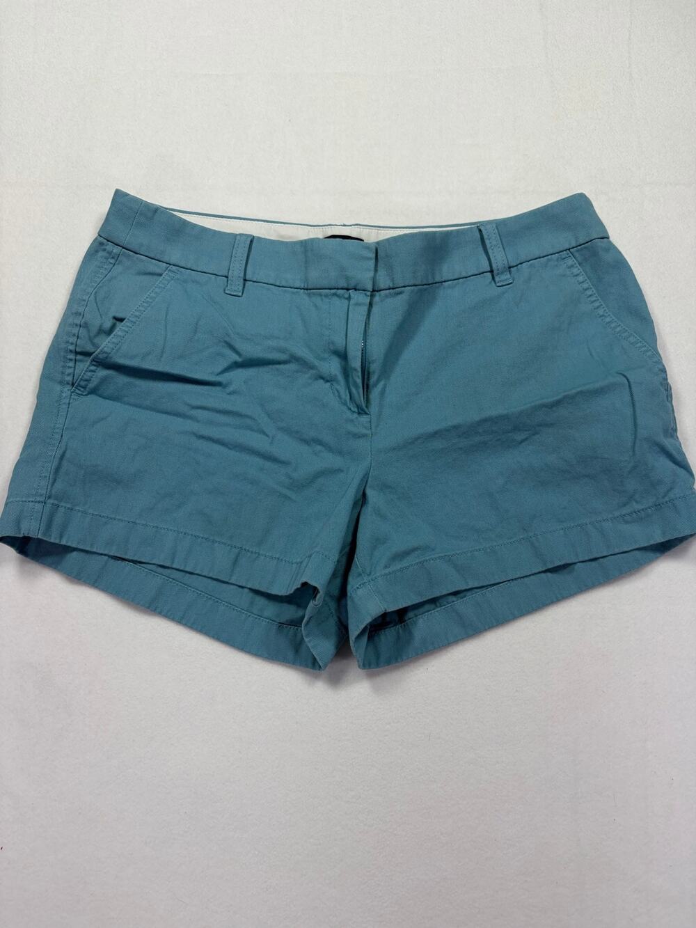 J.Crew Womens Size 10 Blue Chino Shorts Cotton Flat Front Casual Pockets